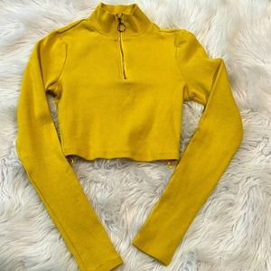 Superdown yellow crop top